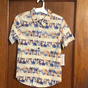 Tropical print Boys button up shirt